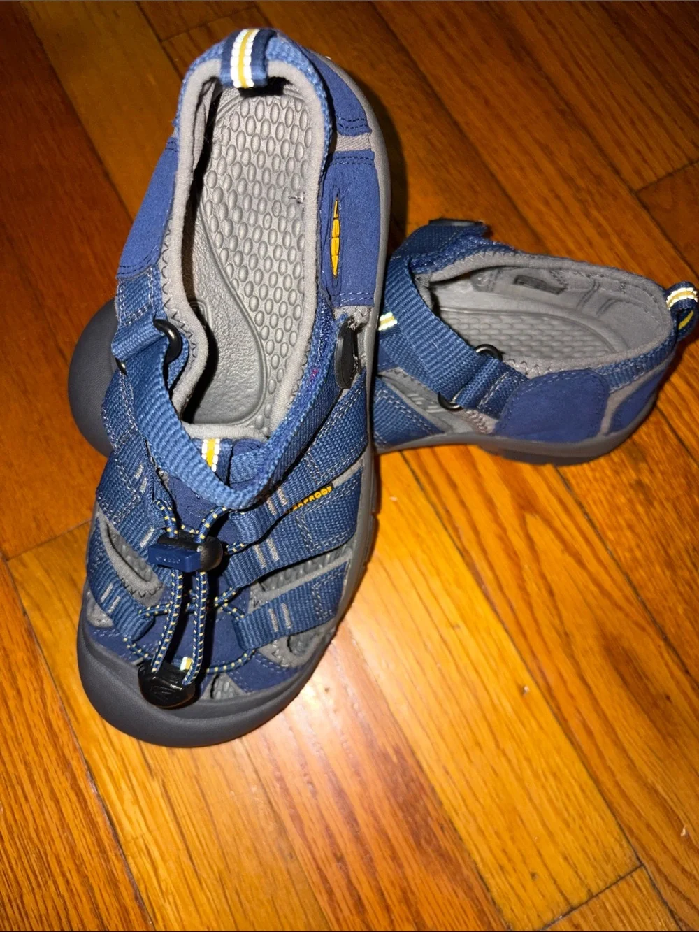 Keen Kids Navy Blue Water Shoes with Yellow Accent